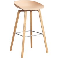 HAY About a Stool AAS 32 - viltglijders - Zithoogte 75 cm - voetbank roestvrij staal - lak op waterbasis - pale peach 2.0