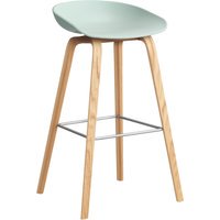 HAY About a Stool AAS 32 - viltglijders - Zithoogte 75 cm - voetbank roestvrij staal - lak op waterbasis - dusty mint 2.0