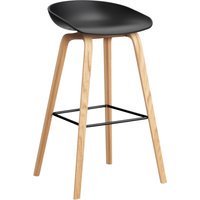 HAY About a Stool AAS 32 - viltglijders - Zithoogte 75 cm - voetbank zwart - lak op waterbasis - black 2.0