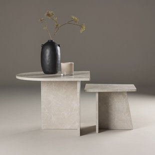 Nohr Salontafel 'Markos' Marmerlook, Set van 2 stuks