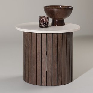 Nohr Ronde Bijzettafel 'Marica' 52cm, kleur Beige/Bruin