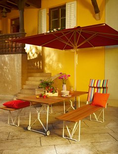 Weishäupl Klassieke parasol - rond klein - Acryl multicolor - zonder knikmechanisme - Ø 210 cm