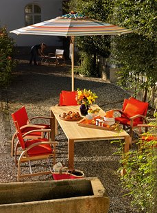 Weishäupl Klassieke parasol - rond groot - Acryl naturel - zonder knikmechanisme - Ø 350 cm