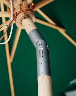 Weishäupl Klassieke parasol - rond groot - Acryl naturel - met knikmechanisme - Ø 350 cm