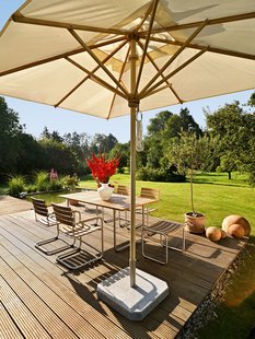 Weishäupl Klassieke parasol - vierkant klein - Acryl naturel - zonder knikmechanisme