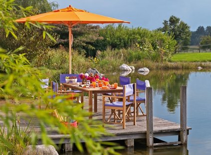 Weishäupl Klassieke parasol - vierkant groot - Acryl naturel - zonder knikmechanisme