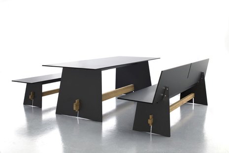 Conmoto Tension bank met rugleuning - antraciet