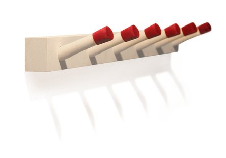 Moormann Rechenbeispiel plank met haken - rood - M