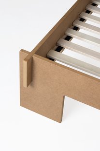 Moormann Siebenschläfer Bed met hoofdeinde - zwart - natuur (MDF) - 140 x 200 cm