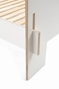 Moormann Siebenschläfer Bed met hoofdeinde - zwart - wit (FU) - 90 x 200 cm