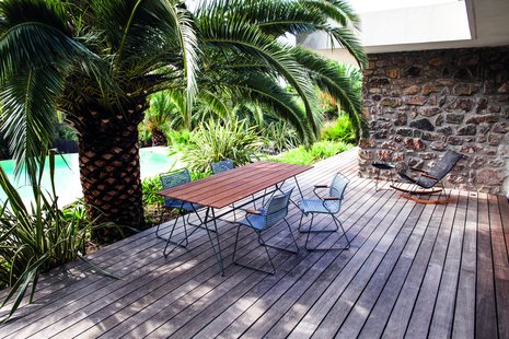 HOUE CLICK Eetkamerstoel met lage rugleuning - duivenblauw