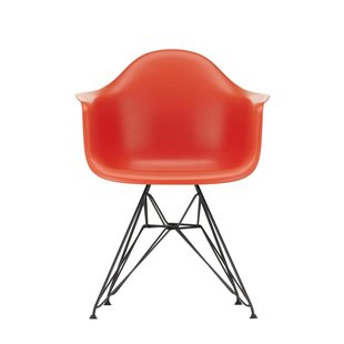Vitra DAR Eames Plastic Armchair - zwart - poppy red RE