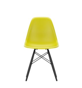 Vitra DSW Eames Plastic Side Chair - esdoorn zwart - mosterd RE