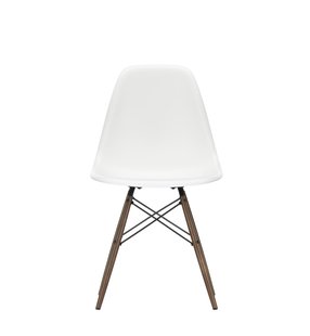 Vitra DSW Eames Plastic Side Chair - donkere esdoorn - wit