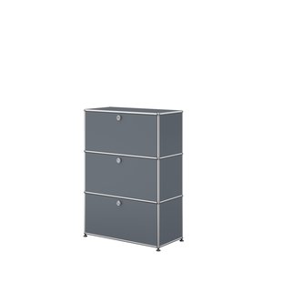 USM Haller Highboard 1x3 - 3 kleppen - 32 middengrijs