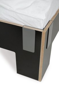 Moormann Tagedieb bed met hoofdeinde - zwart (FU) - 160 x 200 cm