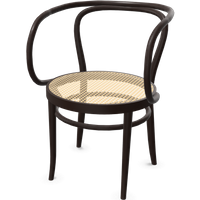 Thonet 209/ 209 M stoel - Rietvlechtwerk met ondersteunende kunststof - donkerbruin gebeitst