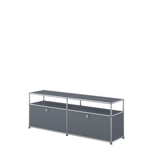 USM Haller Vitrine sideboard M - 2 kleppen - 32 middengrijs
