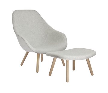 HAY About A Lounge Chair High AAL 92 - Remix 163 - antraciet - zwarte lak op waterbasis