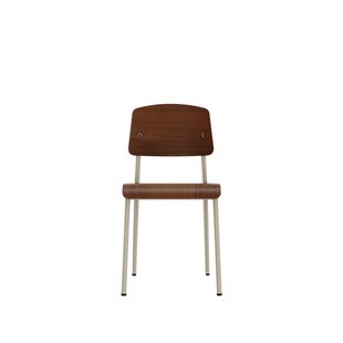 Vitra Standard - Stoel - Walnoot - zwart gepigmenteerd - Prouvé Blanc Colombe (écru)