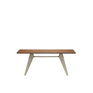 Vitra EM Table - Prouvé Blanc Colombe (écru) - Amerikaanse Notenhout - 180 cm