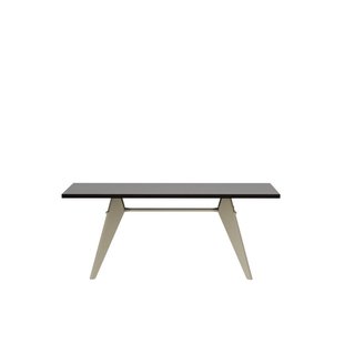 Vitra EM Table - Prouvé Blanc Colombe (écru) - Eiken donker gebeitst massief - 180 cm