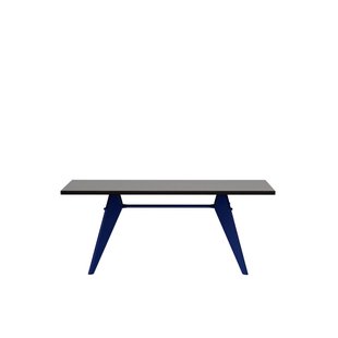 Vitra EM Table - Prouvé Bleu Marcoule - Eiken donker gebeitst massief - 180 cm