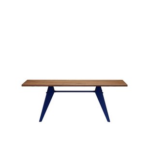 Vitra EM Table - Prouvé Bleu Marcoule - Amerikaanse Notenhout - 200 cm