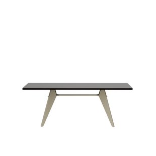 Vitra EM Table - 200 cm - Eiken donker gebeitst massief - Prouvé Blanc Colombe (écru)