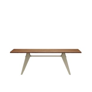 Vitra EM Table - Prouvé Blanc Colombe (écru) - Amerikaanse Notenhout - 220 cm