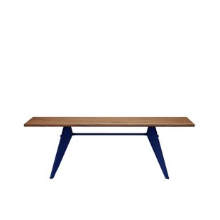 Vitra EM Table - Prouvé Bleu Marcoule - Amerikaanse Notenhout - 220 cm