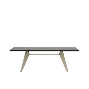Vitra EM Table - 220 cm - Eiken donker gebeitst massief - Prouvé Blanc Colombe (écru)