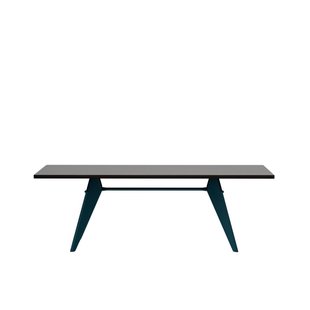 Vitra EM Table - Prouvé Bleu Dynastie - Eiken donker gebeitst massief - 220 cm