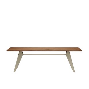 Vitra EM Table - Prouvé Blanc Colombe (écru) - Amerikaanse Notenhout - 240 cm