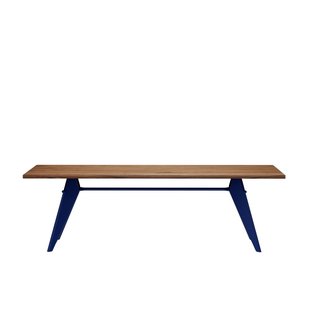 Vitra EM Table - Prouvé Bleu Marcoule - Amerikaanse Notenhout - 240 cm