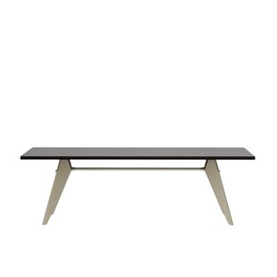 Vitra EM Table - Prouvé Blanc Colombe (écru) - Eiken donker gebeitst massief - 240 cm