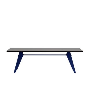 Vitra EM Table - Prouvé Bleu Marcoule - Eiken donker gebeitst massief - 240 cm