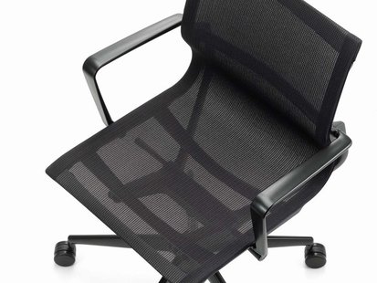 Vitra Physix bureaustoel - Wieltjes voor harde bodems - deep black - 06 black pearl - diepzwart