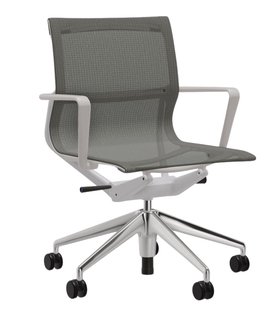 Vitra Physix bureaustoel - Wieltjes voor harde bodems - soft grey - 03 riet - gepolijst