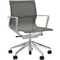 Vitra Physix bureaustoel - Wieltjes voor harde bodems - soft grey - 06 black pearl - gepolijst