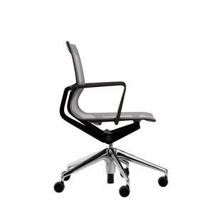 Vitra Physix bureaustoel - Wieltjes voor harde bodems - deep black - 07 zilvergrijs - gepolijst