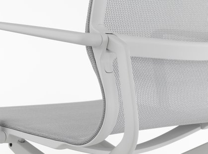 Vitra Physix bureaustoel - Wieltjes voor harde bodems - soft grey - 07 zilvergrijs - gepolijst