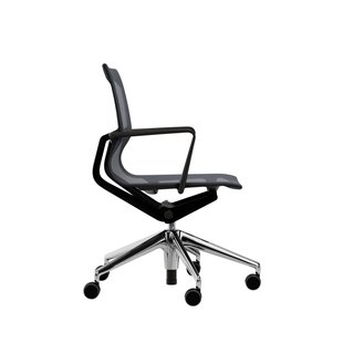 Vitra Physix bureaustoel - Wieltjes voor harde bodems - deep black - 08 kiezelgrijs - gepolijst