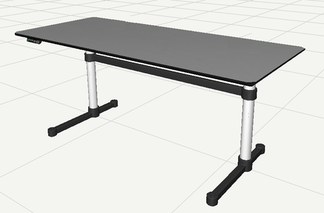 USM Haller Haller tafel Kitos E2 175 x 75 cm - in hoogte verstelbaar - Linoleum, ash - 175 x 75 cm