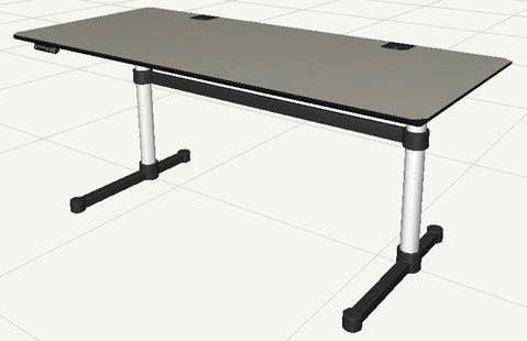 USM Haller Haller tafel Kitos E2 Plus 175 x 75 cm - in hoogte verstelbaar - Kunsthars, middengrijs - 175 x 75 cm