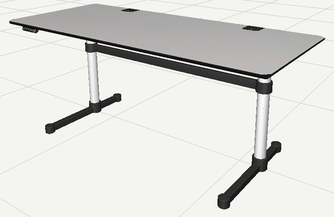 USM Haller Haller tafel Kitos E2 Plus 175 x 75 cm - in hoogte verstelbaar - Kunsthars, pastelgrijs - 175 x 75 cm