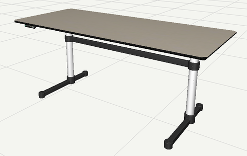 USM Haller Haller tafel Kitos E2 175 x 75 cm - in hoogte verstelbaar - Linoleum, pebble - 160 x 80