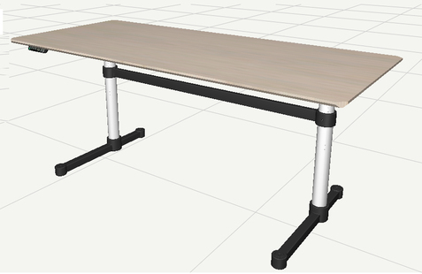 USM Haller Haller tafel Kitos E2 Plus 175 x 75 cm - in hoogte verstelbaar - Eiken, wit geolied - 160 x 80 cm