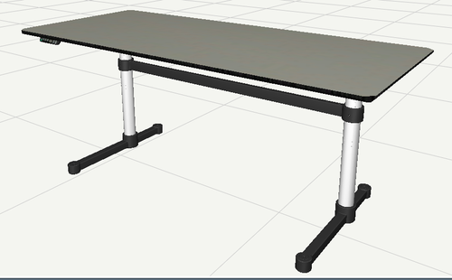 USM Haller Haller tafel Kitos E2 175 x 75 cm - in hoogte verstelbaar - Kunsthars, middengrijs - 180 x 90 cm