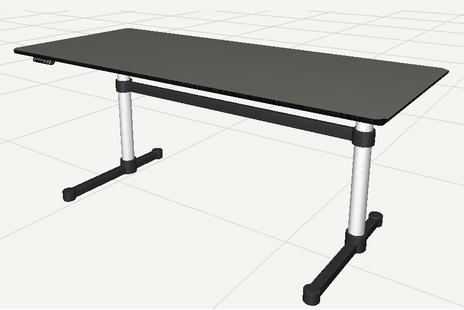USM Haller Haller tafel Kitos E2 Plus 175 x 75 cm - in hoogte verstelbaar - Kunsthars, warmgrijs - 180 x 90 cm
